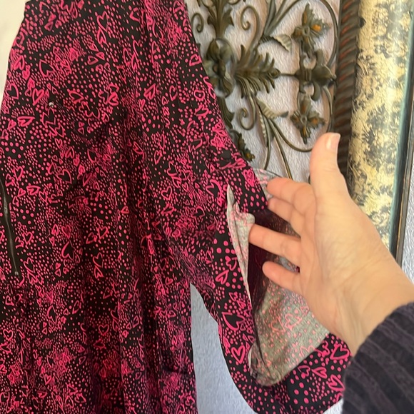 NWT So Pretty Heart Print Torrid Floral Long Sleeve  Adjustable Zip Dress Sz 5 - Picture 3 of 11